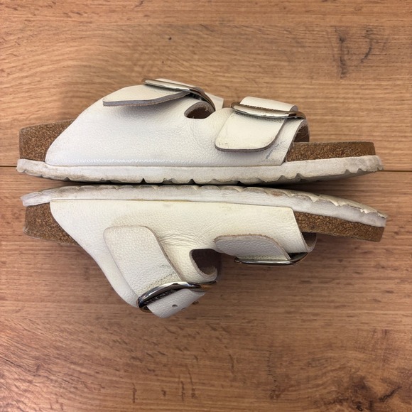 BIRKENSTOCK Arizona Big Buckle Slide Sandal Size 36 White Leather Comfort Casual - Picture 6 of 11